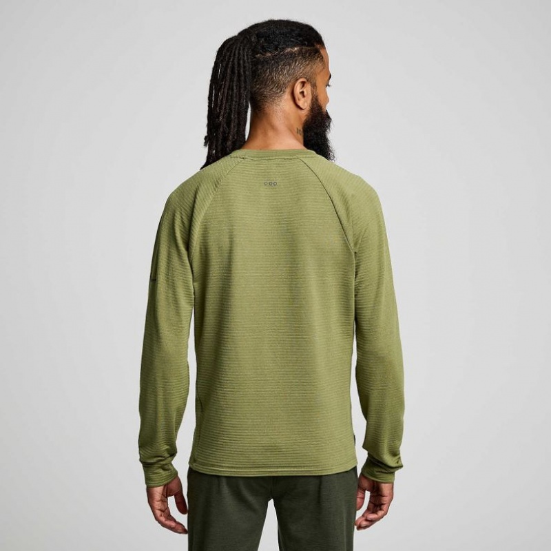 Saucony Triumph 3D Crew Men's Sweatshirt Green | CANADA CRFXIMP