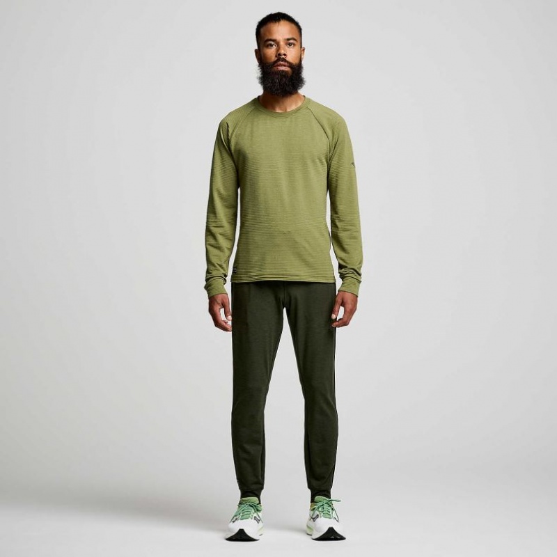 Saucony Triumph 3D Crew Men's Sweatshirt Green | CANADA CRFXIMP