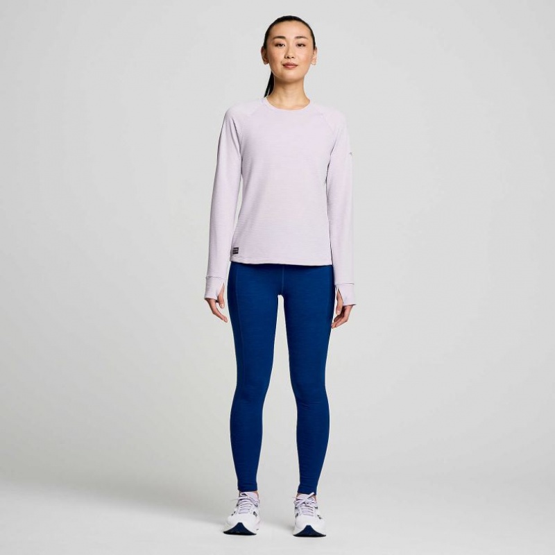 Saucony Triumph 3D Crew Women's Sweatshirt Purple | CANADA ZBNRKIC