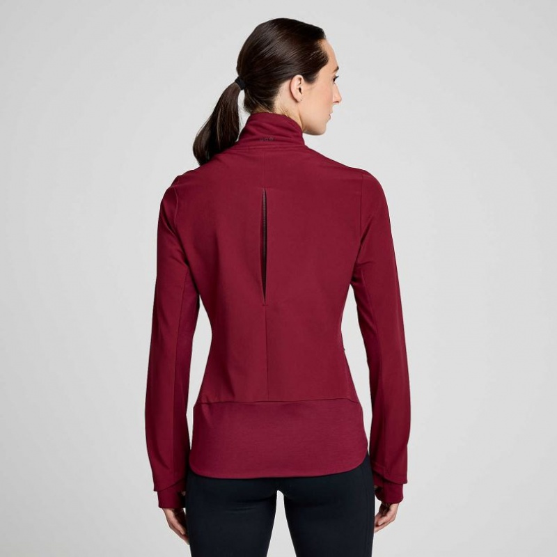 Saucony Triumph Women's Jacket Burgundy | CANADA YOHIJAP