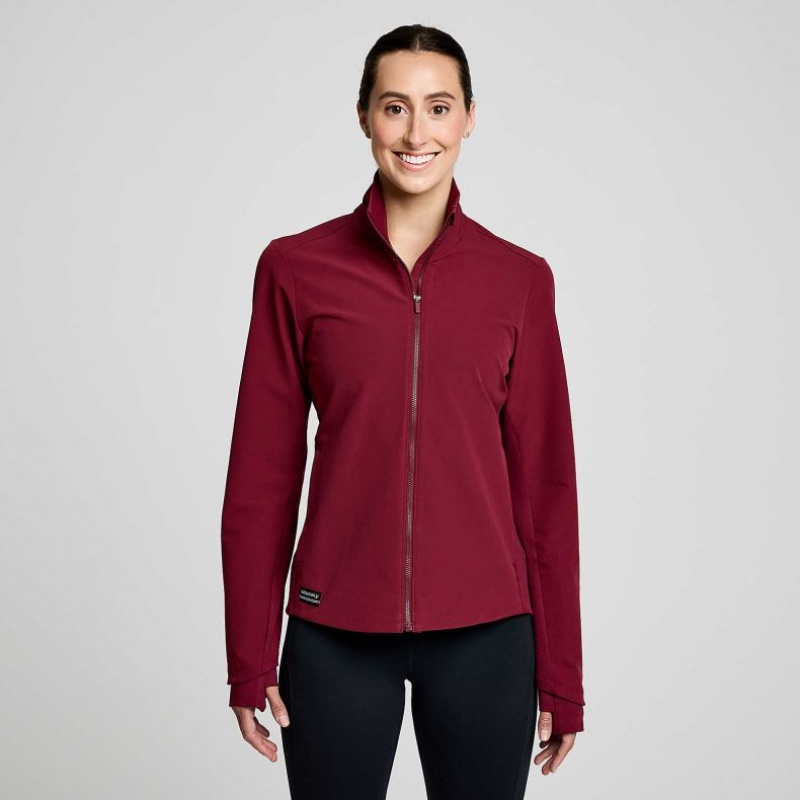 Saucony Triumph Women\'s Jacket Burgundy | CANADA YOHIJAP