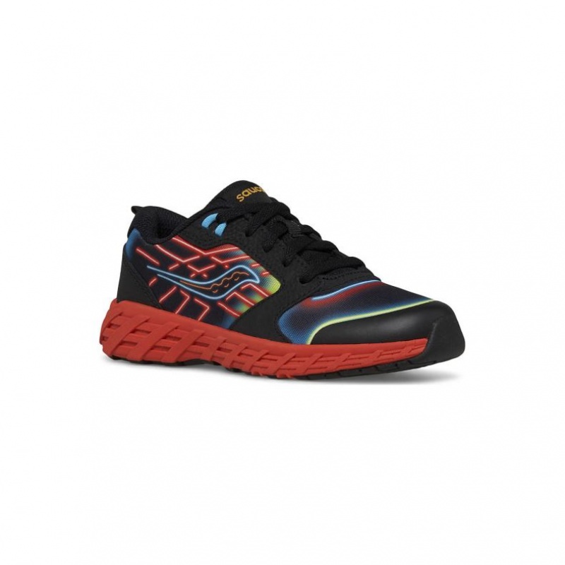 Saucony Wind 2.0 Lace Big Kids' Sneakers Black / Red | CANADA EDWGUYL