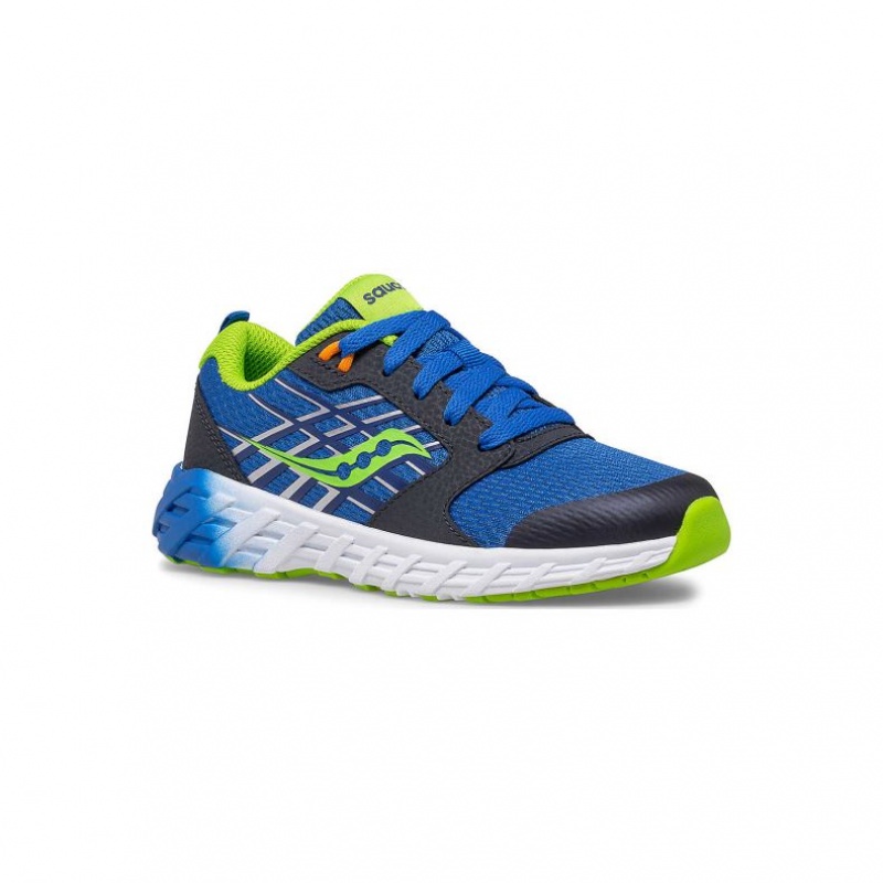 Saucony Wind 2.0 Lace Big Kids' Sneakers Blue / Green | CANADA QGDKOLT