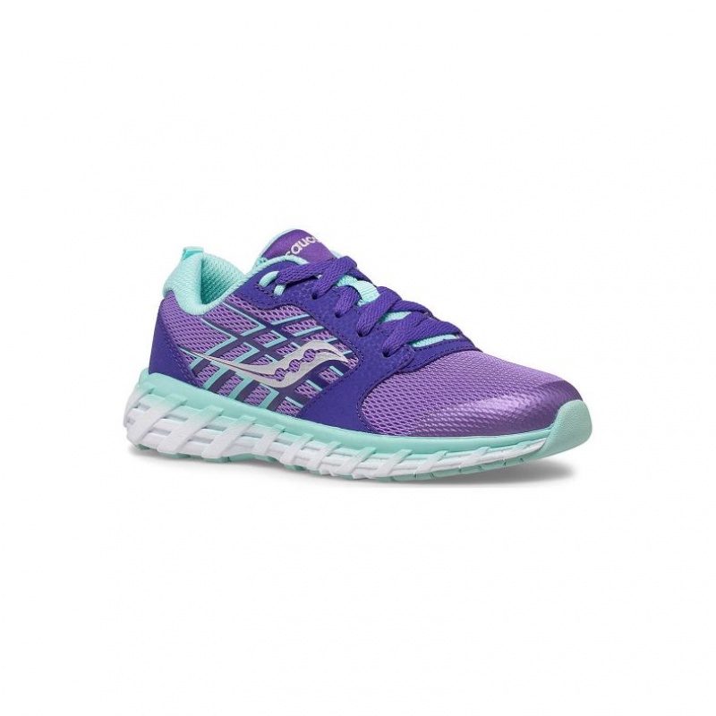 Saucony Wind 2.0 Lace Big Kids' Sneakers Purple | CANADA FNUZGHX